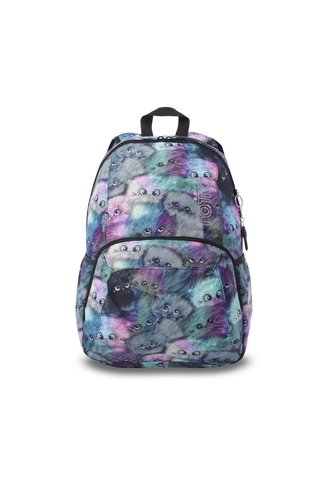 Morral Universitario Ometto 2.0 Print Gris Con Gatos Totto