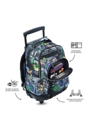 Maleta Para Niño Con Ruedas Porta PC 15.4" Renglón Negro
