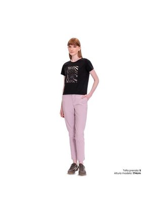 Camiseta Estampada Para Mujer Prime Manga Corta Negra