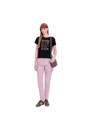 Camiseta Estampada Para Mujer Prime Manga Corta Negra