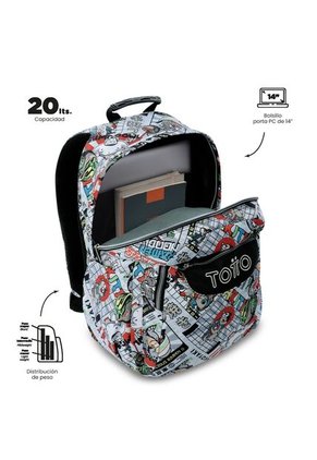 Morral Juvenil Porta PC 14" Acuarela Gris