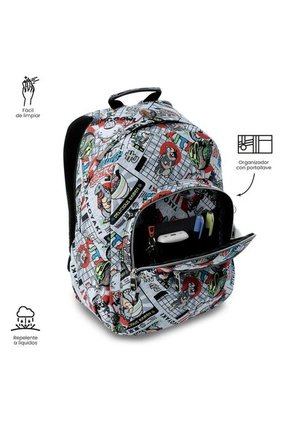 Morral Juvenil Porta PC 14" Acuarela Gris