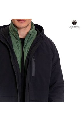 Chaqueta Acolchada Para Hombre Lautaro 3 En 1 Negra