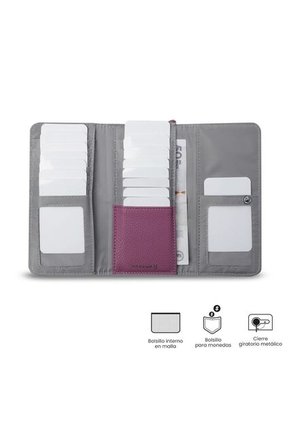 Billetera Para Mujer Smooth Sub Con RFID Blocker Rosada Rose