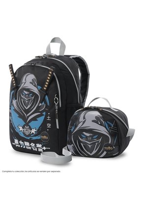 Lonchera Térmica Para Niño Hanzo Mediano Negra