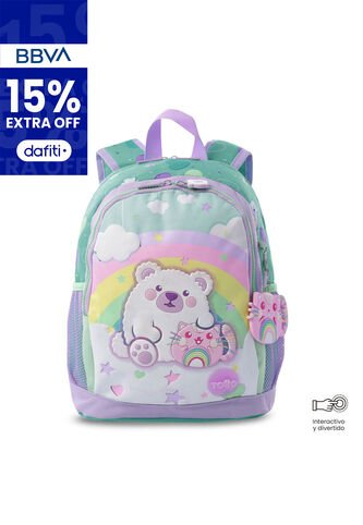 Morral + Libro Para Colorear Little Magic Arcoíris Niña Mediano Totto