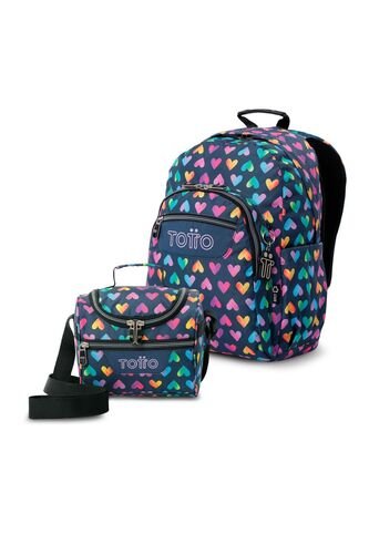 Combo Escolar Morral Grande Acuarela Y Lonchera Térmica Pizarra Totto