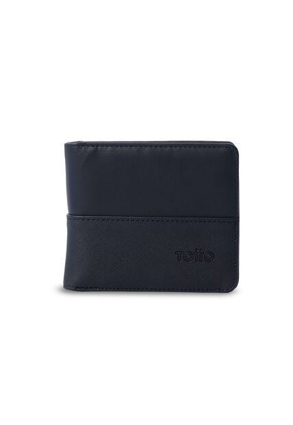 Billetera Hombre Saffiano Con RFID Blocker Azul