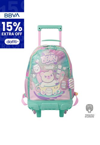 Morral Con Ruedas Niña Mellow Mediano Gris Totto