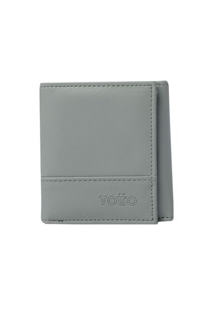 Billetera Para Hombre Saffiano Aqi Gris Con RFID Blocker