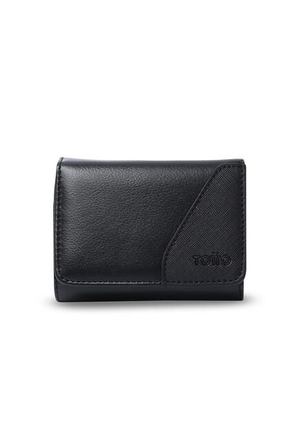 Billetera Para Hombre Saffiano Sob Con RFID Blocker Negra