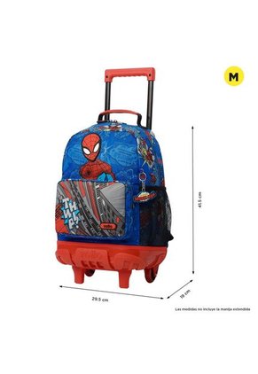 Morral Con Ruedas Niño Spiderman Pop Mediano Azul