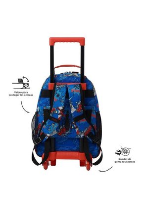 Morral Con Ruedas Niño Spiderman Pop Mediano Azul