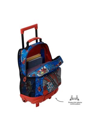 Morral Con Ruedas Niño Spiderman Pop Mediano Azul