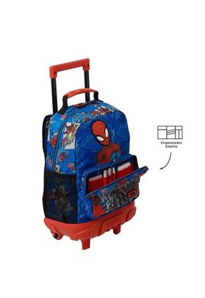Morral Con Ruedas Niño Spiderman Pop Mediano Azul