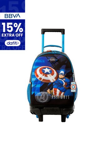Morral Con Ruedas Niño Avengers Capitán América Mediano Gris Totto