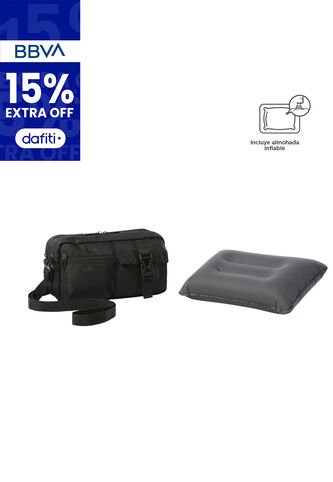 Kit X 2 Bolso Para Hombre + Almohada Urban Bird Negro Totto