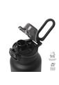 Termo Para Agua Con Tapa Intercambiable Flux 1000 Ml Negro de Totto