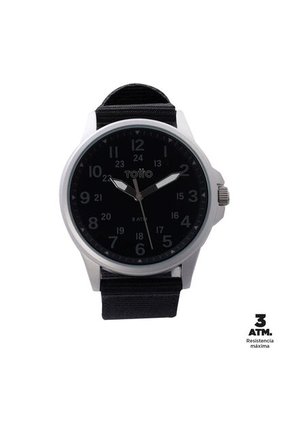 Reloj Análogo Ticker Color Negro