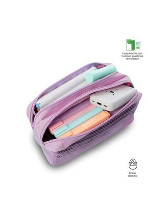 Cartuchera Escolar Mediana Para Niña Bloom Rosada