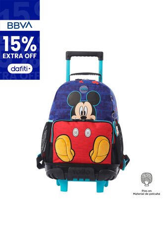 Morral Con Ruedas Niño Mickey Mediano Azul Totto