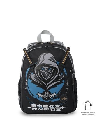 Morral Para Niño Hanzo Mediano Negro Totto