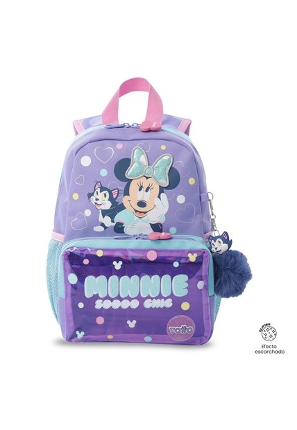 Morral Para Niña Minnie Pequeño Morado Con Corazones