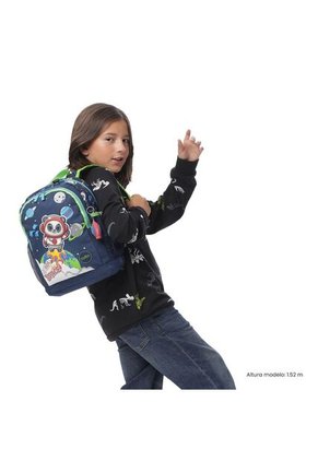 Combo Escolar Morral Panda Space + Lonchera Y Cartuchera