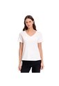 Camiseta Para Mujer Unicolor Viny Manga Corta Blanca de Totto