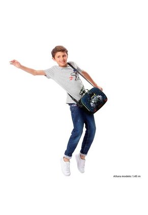 Lonchera Térmica Para Niño Monster Race Grande Negra