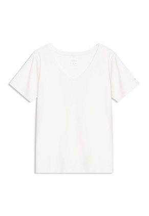Camiseta Para Mujer Unicolor Viny Manga Corta Blanca