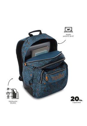 Morral Juvenil Porta PC 14" Rayol Azul