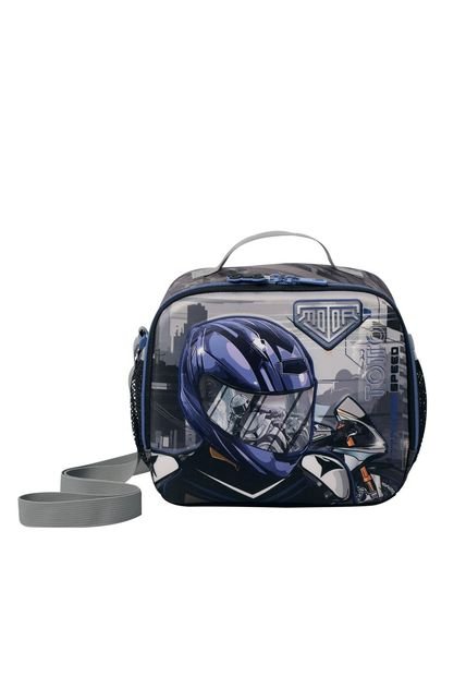 Lonchera Térmica Para Niño Helmet Racer Grande Negra
