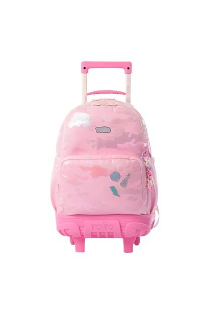 Morral Con Ruedas Niña Majestic Mediano Rosado