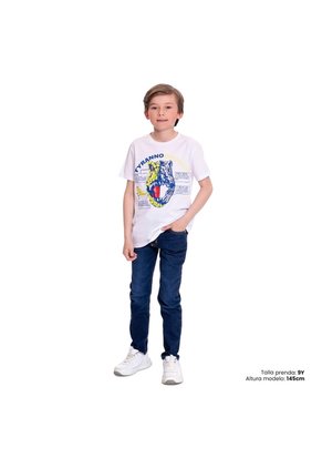 Camiseta Para Niño Proyecty Color Blanca