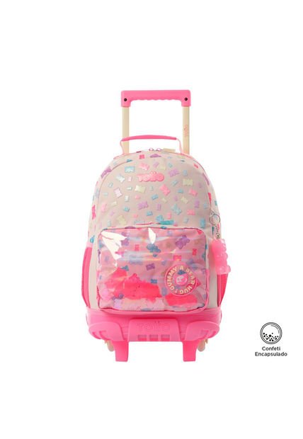 Morral Con Ruedas Niña Gummy Bear Mediano Rosado