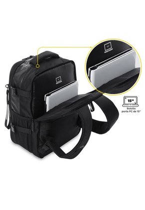 Morral Multifuncional De Viaje Mediano Trip Negro