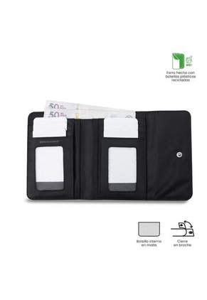 Billetera Para Mujer Montana Con RFID Blocker Negra