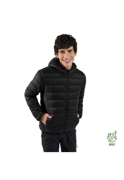 Chaqueta Acolchada Con Capota Para Hombre Negro Colorout Totto