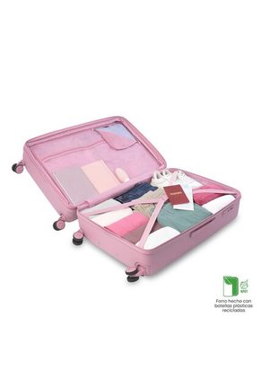 Maleta De Viaje Grande 23 Kilos 360 Bazy + 2.0 Rosada