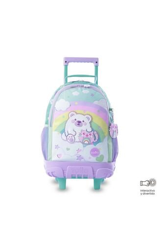 Maleta Para Niña Con Ruedas + Libro Para Colorear Little Magic Arcoíris Totto