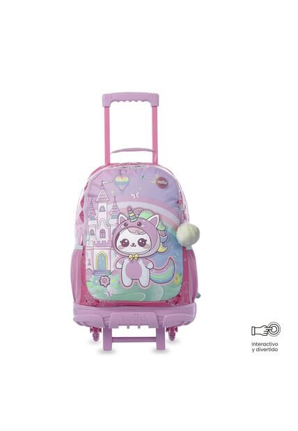 Maleta Para Niña Con Ruedas Magic Spark Grande Rosado