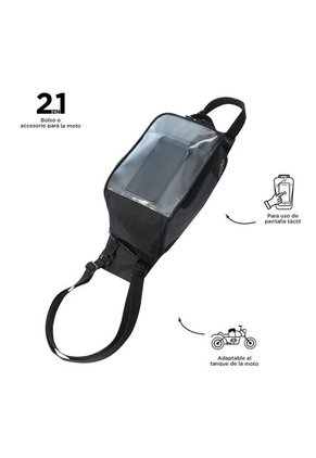 Tank Bag Ridder Para Moto Negro Con Reflectivo