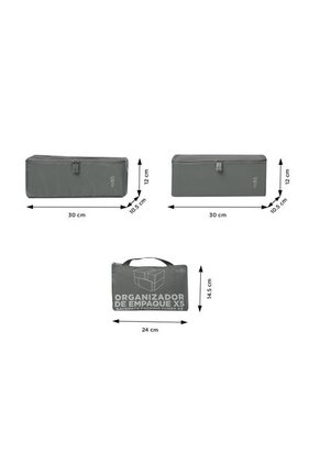 Organizador De Viaje Packing Cube X 5 Gris