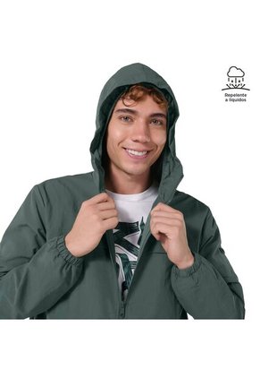 Chaqueta Rompevientos Para Hombre Ice Solid Verde