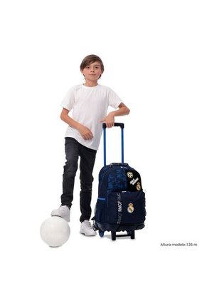 Morral Con Ruedas Escolar Real Madrid Grande Azul