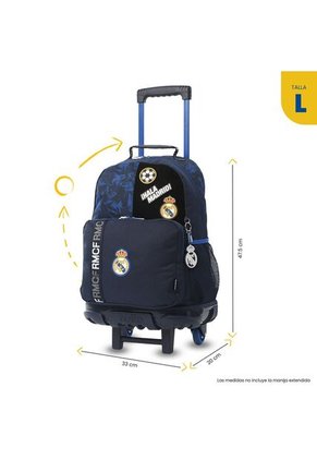 Morral Con Ruedas Escolar Real Madrid Grande Azul