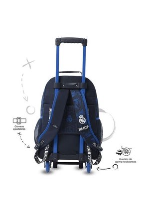 Morral Con Ruedas Escolar Real Madrid Grande Azul