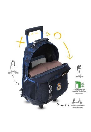 Morral Con Ruedas Escolar Real Madrid Grande Azul