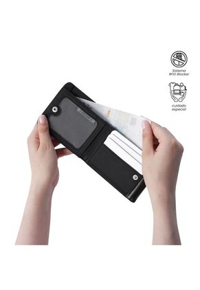 Billetera Para Hombre Ermatto Con RFID Blocker Negra